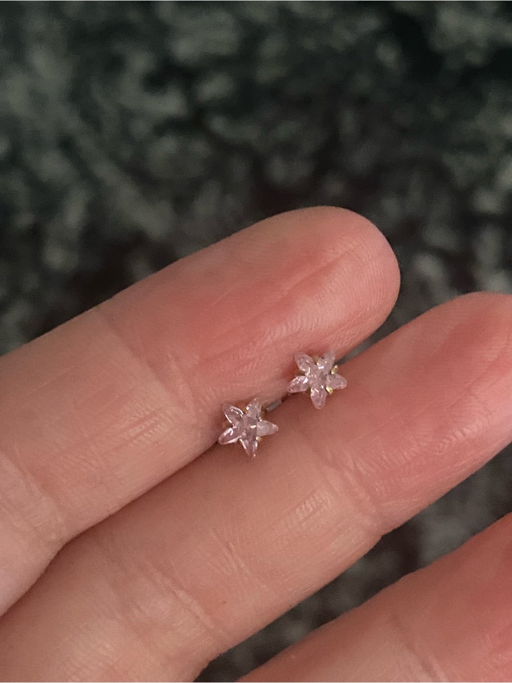 Delicate Pink Star Flower Stud Earrings - Women Jewelry